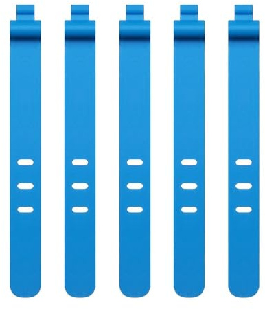 KAHEGIND 5pcs/Set Silicone Cable Winders Strap Belt Shape Silicone Charging Cable Line Winder Earphone Cable Fixing Tie Strap Organizer(Blue)