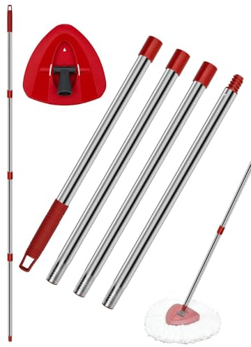 Ersatz Wischmopp Set, kompatibel mit Vileda Turbo 2in1 EasyWring&Clean, 1 Griff, 76,2–147,3 cm Griff, 1 Base Großartig-Set，Geeignet für alle Arten von Bodenbelägen