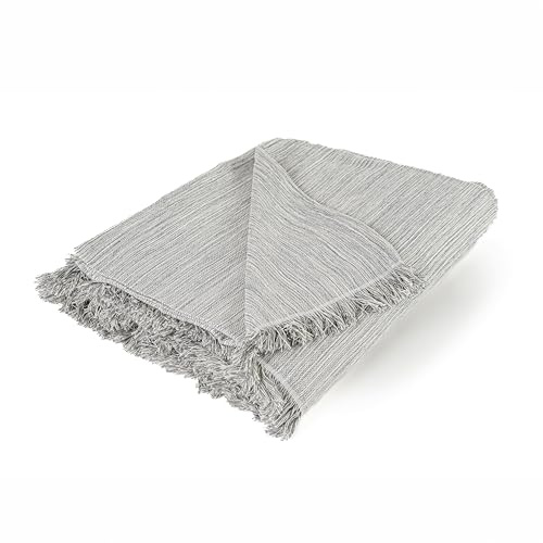 Pure Confort - Colcha Multiusos Modelo BRUMA, Plaid para Sofá o Cama, cubresofá, cubrecama (Gris Plata, 230x260)