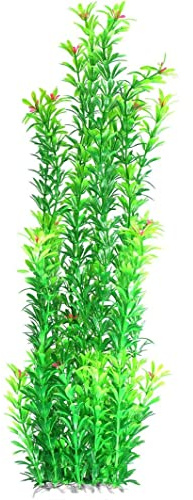 Pianta acquatica artificiale da 50 cm, decorazione per acquario in plastica con fiori, decorazione per acquario da 20, 5 pollici