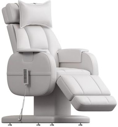PA-DABAOO Modern elektrisk spiksäng/stol,tatueringssäng med 3 elektriska motorjusteringar, massage- och ansiktssängar, vinkeljustering och höjdjustering,med fjärrkontroll,White