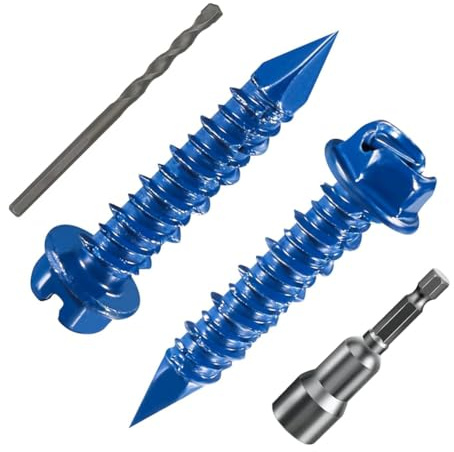 ISTOVO Anclaje de Tornillo para Concreto con Cabeza Hexagonal Ranurada de 1/4 X 1-1/4, Cabeza Hexagonal, para Anclar Bloques de Mampostería o Yeso de Ladrillo, 30 Unidades