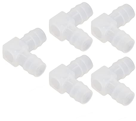 BONKZEBU 10 Raccordi per Tubi in Plastica di Alta qualità, Connettori a L Inodore per Laboratorio, Accessori per Acquari - Materiale PP (16 mm/0,63 Pollici)
