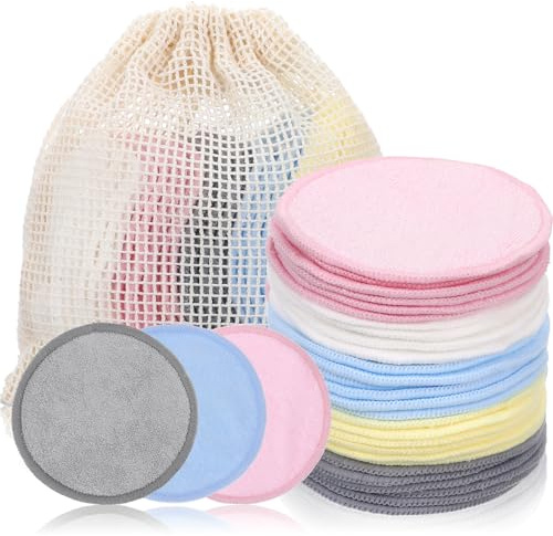 Elegaperma 31 Stück Abschminkpads Waschbar, 8.5cm Wattepads aus Stoff