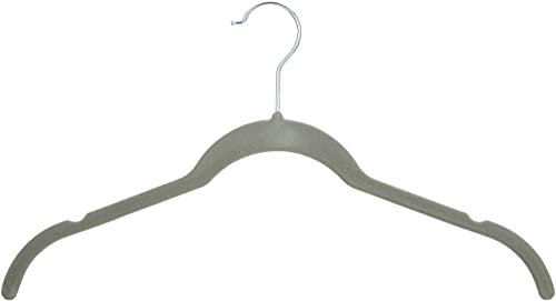 Amazon Basics Kleiderbügel für Hemd / Kleid, mit Samt überzogen 30er-Pack, Grau