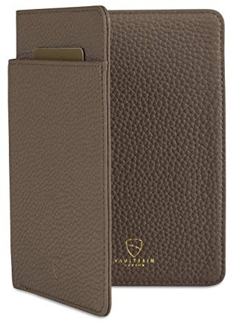 Vaultskin Kensington Housse Passeport en Cuir avec RFID, Marron Mat