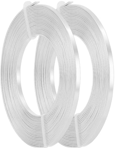BENECREAT 10m Filo Piatto di Alluminio 3mm di Larghezza Accessori per Gioielli in Metallo Argento per Artigianato Artigianale 5m / Rotolo