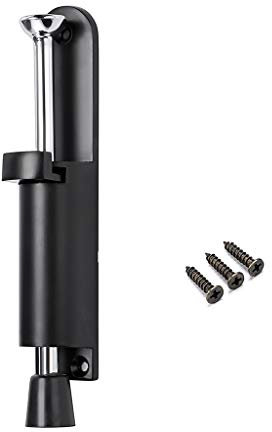IGNPION Stainless Steel Kick Down Door Locks Stopper Holder Spring Loaded Adjustable (Black)