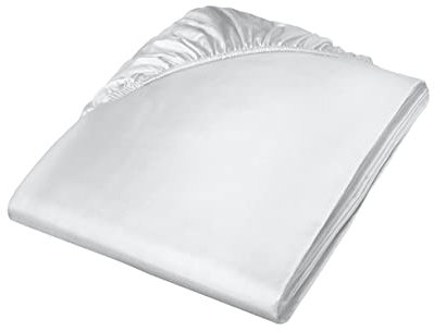 fleuresse Uni-Colours, Spannbettlaken mit Rundumgummi, Mako Satin, 100 Prozent Baumwolle, ideal für Matratzen bis 23 cm Höhe, 140 x 200 cm, Fb. Silber