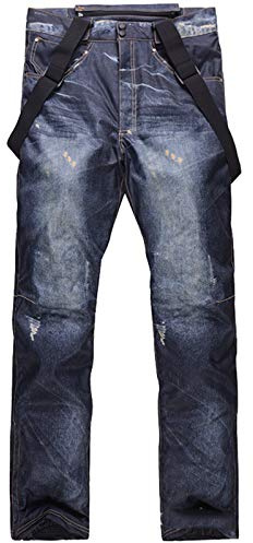 Dawwoti Pantaloni da Sci da Uomo con Bretelle, Antivento Impermeabile Pantalone da Escursione Spesse Imbottiture di Cotone Pantaloni da Neve per I Ragazzi Snowboard Campeggio Pant Corsa di Golf