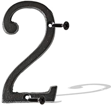 Numéros de maison en fonte de 14 cm - Numéros de boîte aux lettres durables et solides - Pour intérieur et extérieur - Pour projets de bricolage - Panneau mural à suspendre - Lettres décoratives