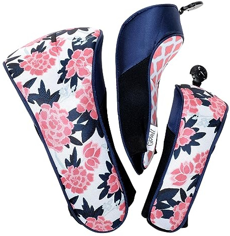 Glove It Housses de Club de Golf pour Clubs Hybrides, Bois et conducteurs – Pivoines et Pars
