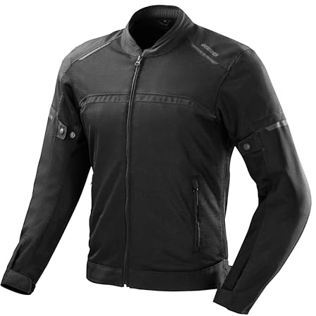 OZONE MOTO Neo Air Veste de Moto Homme | Textile | Protections Coudes et Épaules Niveau 1 | Poche pour Protection Dorsale | Grands Panneaux de Ventilation en Maille