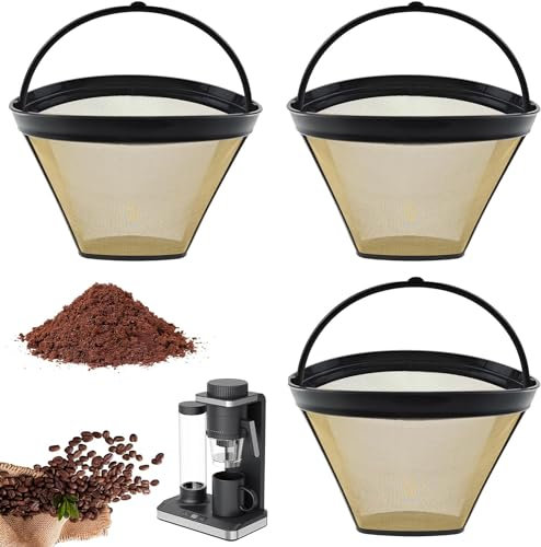 3 Pack Reusable Coffee Filter, Cone Coffee Filter, Reusable Conical Basket Coffee Filter, Coffee Cone Basket, Coffee Machine Accessories