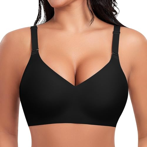 Ganado Sujetador sin Aros con Relleno Mujer Sujetadores Push Up sin Costuras Bralette Comodos Cuello V