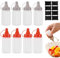 8 Pcs mini sauce bottles, sauce bottles, mini condiment ketchup/honey/soy sauce/salad squeezable sauce container, squeeze bottle with screw cap, can be used in kitchen, picnic, spice dispenser
