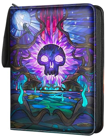 Card Binder for Pokemon 9 Pocket - Trading Card Binder for Pokemon with 50 Removable Sleeves for 900 Cards, PU Waterproof Card Folder with Zipper, Portable Trading Card Album