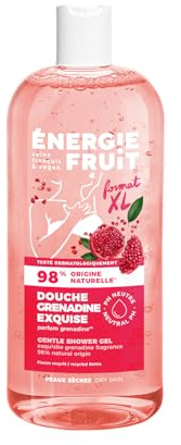 ENERGIE FRUIT - Gel Douche PH neutre 98% naturel - Grenadine Exquise - Fabrication Française - Vegan - 500ml