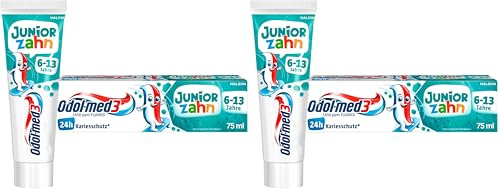 Odol-med3 dentifricio dentifricio per bambini dai 6 anni in su, per proteggere denti da latte e denti permanenti, 75 ml (Confezione da 2)