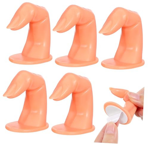 VICASKY Lot de 5 modèles d'entraînement partiels avec faux doigts et pointes d' pour la manucure et l'entraînement des en acrylique Doigt d'entraînement Modèle de main pour le design des