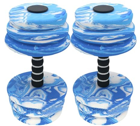 2 Pieces Foam Dumbbells for Aqua Aerobics Water Resistance, Aqua Dumbbells Water Pool Exercise, High-density EVA Foam Dumbbell Aquatic Exercise Equipment, Swimming Dumbbell Adults