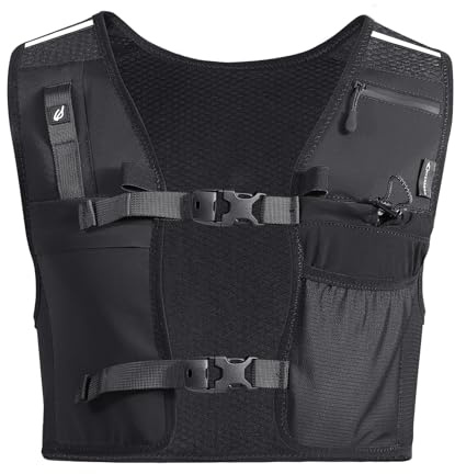 MYCARBON Gilet d’Hydratation Running pour Hommes et Femmes Gilet de Course Léger, Réfléchissant, Réglable avec Multi-Poches pour Course à Pied, Trail, Randonnée, Vélo, Cyclisme, Entraînement - L