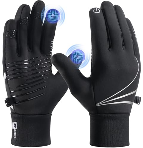PULIOU Guantes Invierno Impermeables por Hombre y Mujer, Guantes Moto Termicos Pantalla Táctil por Ciclismo, Running, Camping, Senderismo, Esquiar, S