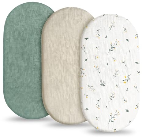 flintronic sänglakan dra-på-lakan, 3-pack muslin bomull sängorm, 83 x 43 cm, mysig och mjuk, mikrofiber madrasskydd ventilerande madrasskydd lakan för lekhage (ny)