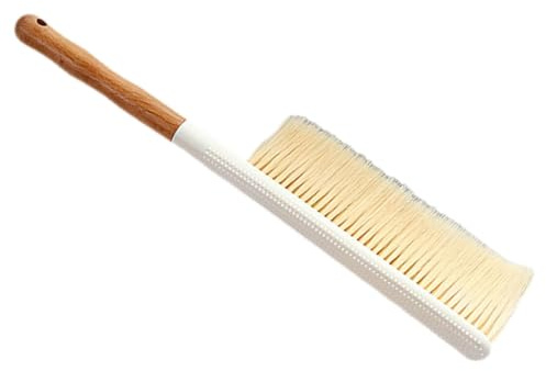 PAMINGONO Cepillo de Mano para Polvo Mango de Madera de Haya Cerdas Suaves para Limpieza de Sofás Alfombras y Muebles Escoba de Mano Pequeña Adecuado para Hogar y Tapicerías