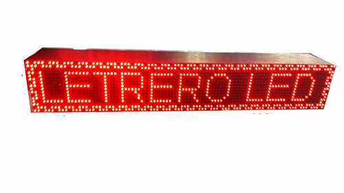 Cartel LED Programable con Sensor de Temperatura y Reloj (96x16, Rojo)