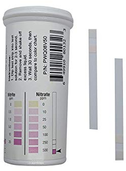 Nitrite 0 – 25 ppm, nithastighet 0 – 500 ppm två testremsor [flaska med 50 remsor]