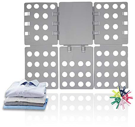 ValueHall Clothes Folder T-shirt Folding Board Adjustable Laundry Organizer Flip Fold for Shirts and Trousers V7031A (Grey)