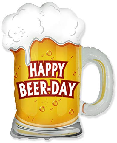 Ballonim Globo de cerveza Happy Beerday – Globo gigante XXL, aprox. 75 cm, decoración para cumpleaños, decoración de fiesta
