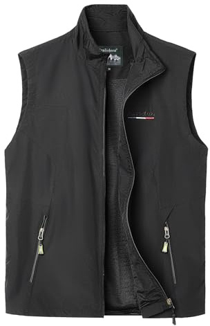 Oralidera Homme Gilet de Plein Air Photographier Veste de Loisirs Veste de Sport De Voyage Gilet de Pêche Extérieur Veste Sans Manche