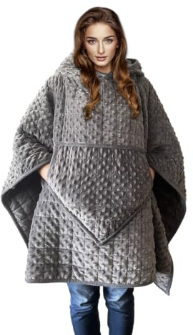 Weighted Blanket, Wearable Heavy Blanket 10lb(57.4''x47.2'') Grey for Adult