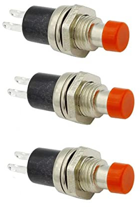 3 Pcs Miniature Push Button Mini Momentary Push Button Switch SPST Reset Switch On Off Switch To Make/Push To Break Red