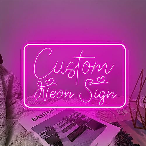 SIGNCLUBS Custom Neon Sign 3D Kunst Schnitzen Neon Schild Personalisiert für Wand Dekor Neon Schilder für Home Bar Party Dekoration Spiel Raum 20-50cm Led Leuchtschilder Geburtstag Geschenke(1-3Linie)