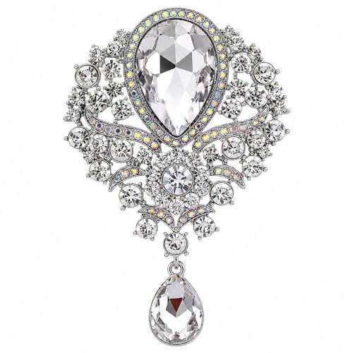 FAIRYGATE Anti Exposure Fixed Brooches Women Unisex Vintage Rhinestone Office Party Brooch Pins Lapel Pin Dress Suit Accessories Boutonniere
