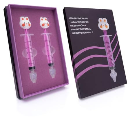 Jeringuilla Lavado Nasal Bebé - 2 Jeringas con Adaptador de Silicona Suave y Diseño Ergonómico - Irrigador Nasal Infantil Sin BPA, Seguro y Fácil de Usar para la Salud de tu Bebé