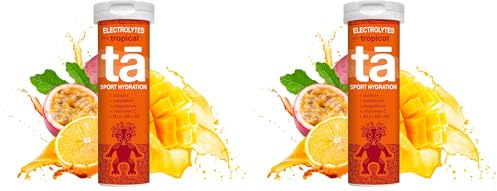 TA Energy - Pastilles d'Hydratation - Sels Minéraux - Vitamines - Faibles Calories - Réduit Les crampes - Made in France (Tropical, Tube de 12 Pastilles) (Lot de 2)