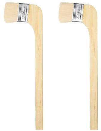 HARFINGTON Paint Brush 2Pcs 2 Brush Width Soft Wool Variety Angled Bend Brushes Radiator Paint Brush for Painting Furniture Walls Treatment, White