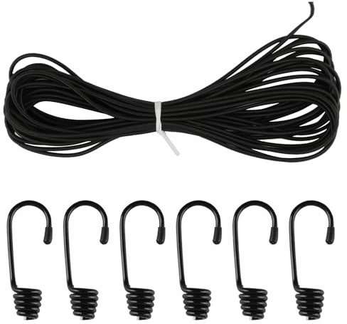 Elastic Bungee Cords, Bungee Shock Cords, 10 M/32 Feet 1/8(3mm) Elastic Bungee Ropes, Elastic Band Cords Heavy Stretchy String Rope for Camping, Kayak Deck, Crafting, Tie Down