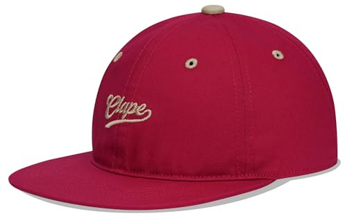 CLAPE Cappello da Baseball Uomo Donna Coton Cappello Visiera Cappellino Piatta Regolabile Berretto Sportivi Cappelli da Sole Red BSAP2546