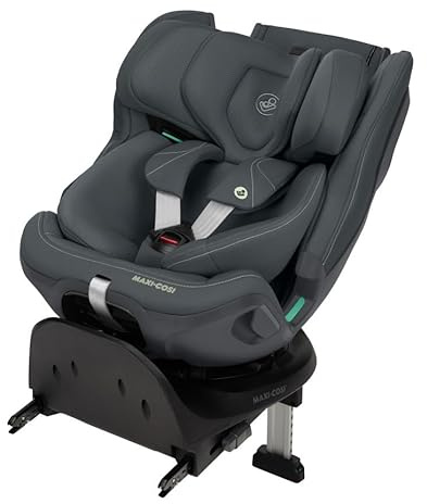 Maxi-Cosi Emerald 360 Plus i-Size, Silla coche 360 giratoria 0-12 años (40-150 cm), 360° FlexiSpin, Silla coche bebé, 4 posiciones reclinación, Protección impactos laterales G-CELL, Authentic Graphite