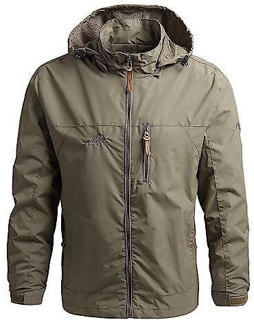 Veste coupe-vent respirante pour homme - Pour l'extérieur et le printemps - Léger - Coupe-vent - Veste de pluie fonctionnelle - Veste de transition - Imperméable