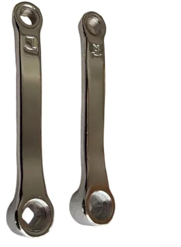 ZWEquipint Paire de bras de manivelle en acier pour vélo d'appartement avec trou losange, pour pédale filetée M14, argent 152 mm