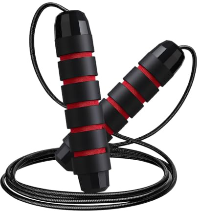 Yeheap Hopprep för fitness, 3 m justerbart hopprep med halkfritt skumhandtag, PVC-hopprep, för fitness, intervallträning, crossfit
