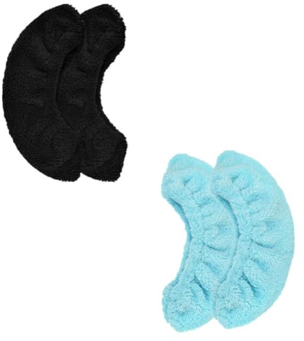 Abaodam 2 Paires Protège-Lames Élastiques pour Patins à Glace Garçon et Filles en Polyester Noir, Housses Robustes et Pratiques pour Patinage Artistique