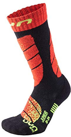 UYN Jungen Ski Kinder Socke, Schwarz (Black/Red), 30 EU