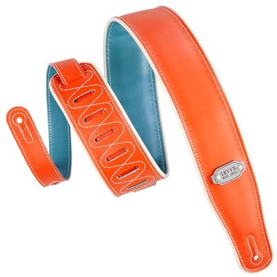 Levy's M26VCP Reversible Vinyl Guitar Strap - Orange Teal